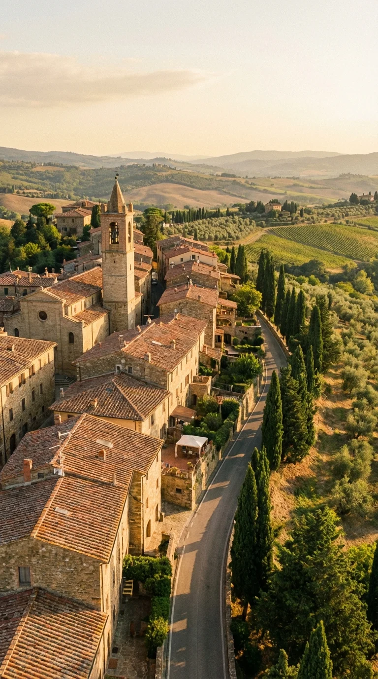 A Tuscan village at golden hour — the Italy you're about to understand.